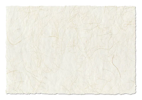 Natuurlijke Japanse Gerecycled Papier Textuur Horizontale Achtergrond Geïsoleerd Wit — Stockfoto