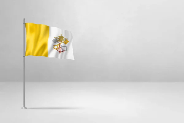 Flagge Der Vatikanstadt Illustration Isoliert Auf Weißem Betonwandhintergrund — Stockfoto