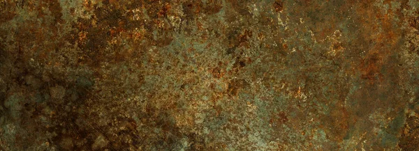 Old Rusty Metal Texture Grunge Background Industrial Wallpaper Horizontal Banner — Stock Photo, Image