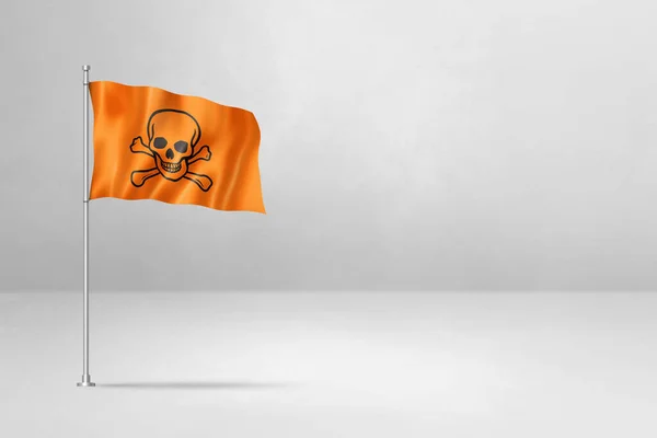 Τοξική Σημαία Κρανίο Δηλητήριο Απεικόνιση Απομονώνονται Λευκό — Φωτογραφία Αρχείου