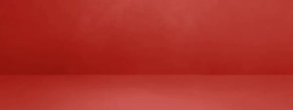 Roter Betoninnenraum Leere Vorlage Szene Horizontale Banner Attrappe — Stockfoto