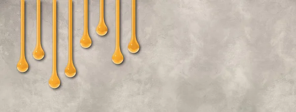 Tinta Amarela Cai Isolado Parede Concreto Leve Bandeira Horizontal Ilustração — Fotografia de Stock