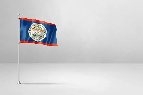 Belize Flagge Illustration Isoliert Auf Weißer Betonwand — Stockfoto