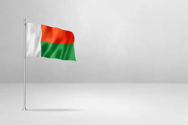 Madagaskarská Vlajka Ilustrace Izolované Bílém Betonovém Pozadí — Stock fotografie
