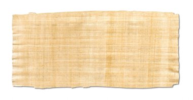 Beyaz arka planda izole edilmiş eski kahverengi papirüs dokusu. Pankart Duvar Kağıdı