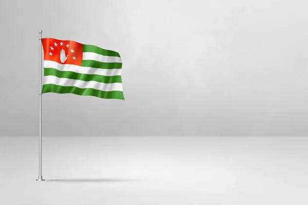 Abcházie Vlajka Ilustrace Izolované Bílé Betonové Stěně — Stock fotografie