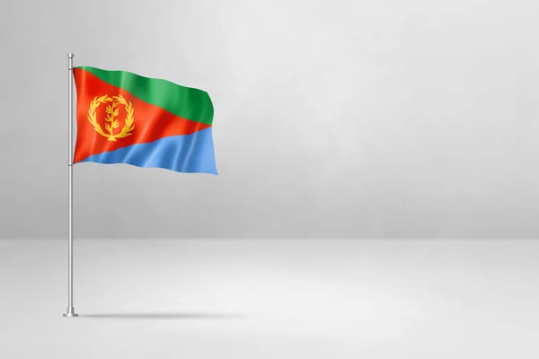 Eritrea Vlag Illustratie Geïsoleerd Witte Betonnen Achtergrond — Stockfoto