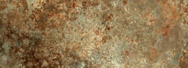 Eski paslı metal dokusu. Grunge arka plan endüstriyel duvar kağıdı. - Evet. Yatay Pankart