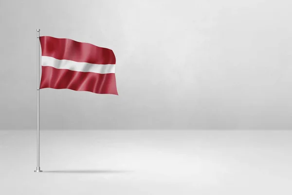 Bandeira Letónia Ilustração Isolado Fundo Parede Concreto Branco — Fotografia de Stock