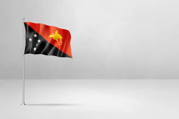 Bandera Papúa Nueva Guinea Ilustración Aislada Sobre Fondo Pared Hormigón —  Fotos de Stock