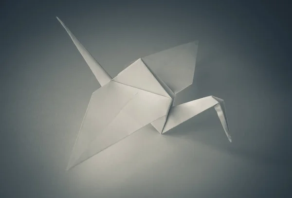 White Paper Crane Origami Isolated Blank Background — Foto Stock
