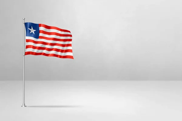 Liberia Vlag Illustratie Geïsoleerd Witte Betonnen Achtergrond — Stockfoto