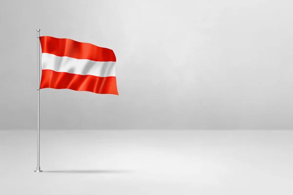 Ausztria Zászló Illusztráció Elszigetelt Fehér Beton Falon — Stock Fotó
