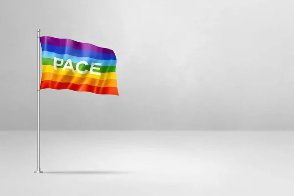 Rainbow Peace Drapeau Rythme Illustration Isolé Sur Blanc — Photo