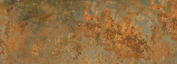 旧的生锈金属质感 Grunge背景工业壁纸 横向横幅 — 图库照片