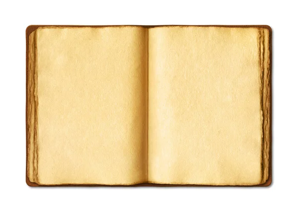 Стара Відкрита Середньовічна Книга Зношеними Пергаментними Сторінками Порожній Текстурний Манускрипт — стокове фото