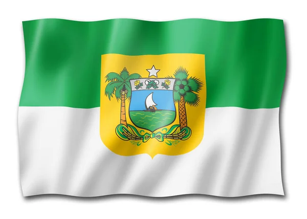 Bandeira Estado Rio Grande Norte Brasil Agitando Coleção Banners Ilustração — Fotografia de Stock