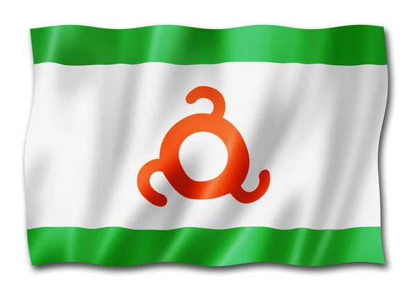 Ingusföld Állam Köztársaság Zászló Oroszország Lobogtató Banner Gyűjtemény Illusztráció — Stock Fotó