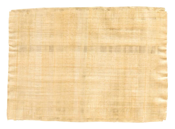 Oude Bruine Papyrus Textuur Geïsoleerd Witte Achtergrond — Stockfoto