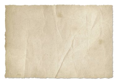 Eski parşömen kağıdı dokusu arka planı. Eski duvar kâğıdı. Beyazda izole edilmiş