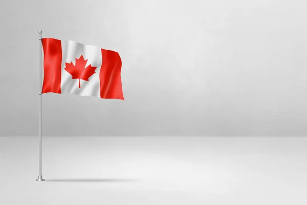 Canada Vlag Illustratie Geïsoleerd Witte Betonnen Muurachtergrond — Stockfoto