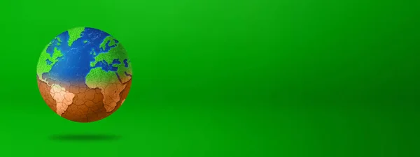 Мировой Шар Высыхает Глобального Потепления Изолированный Зеленом Фоне Символ Защиты — стоковое фото