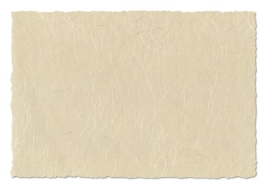 Doğal Japon geri dönüşümlü kağıt dokusu. Yatay arkaplan. Beyazda izole edilmiş