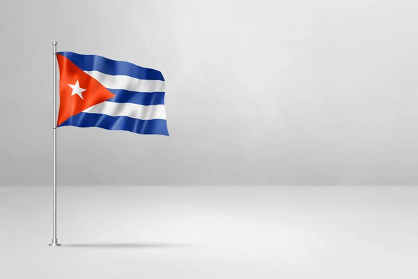 Kuba Flagga Illustration Isolerad Vit Betong Vägg Bakgrund — Stockfoto