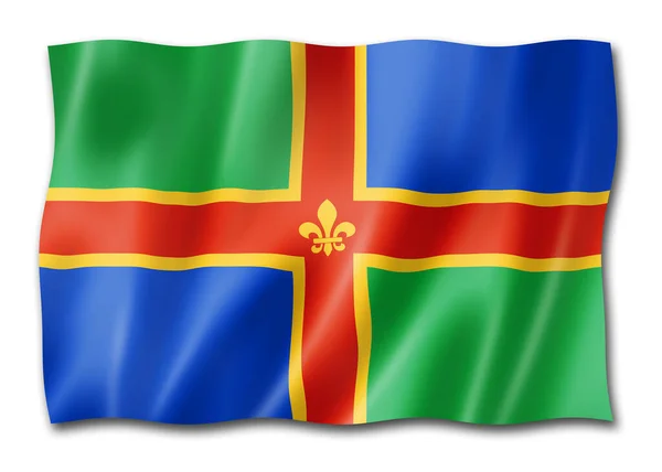 Lincolnshire County Flag United Kingdom Waving Banner Collection Illustration — Stock Photo, Image
