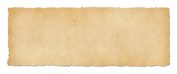 Gamla Pergament Papper Textur Bakgrund Horisontell Banderoll Vintage Tapet Isolerad — Stockfoto