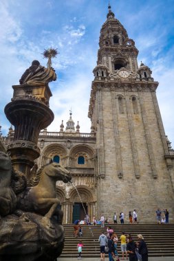 Santiago de Compostela - Spain - July 3, 2022 : Cathedral in the old town