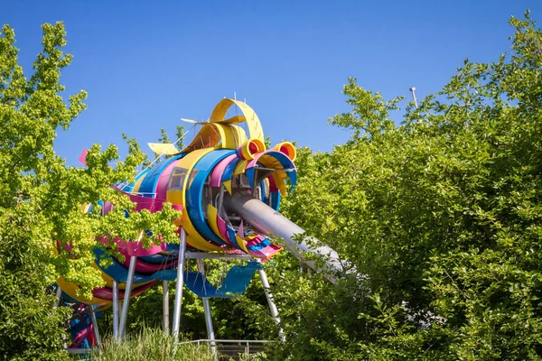 Paris France June 2023 Dragon Colorful Slide Parc Villette — Stock Photo, Image