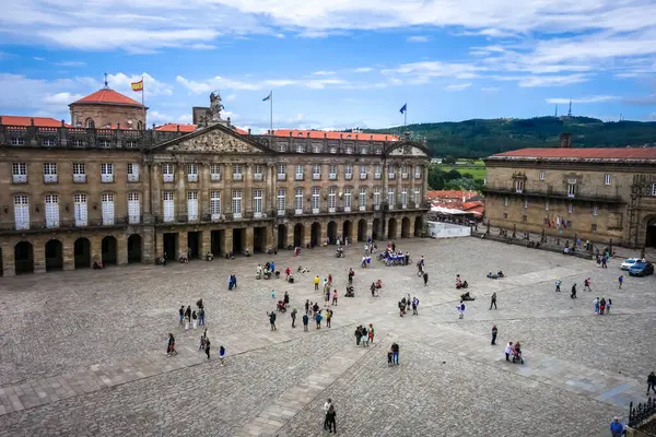 Santiago Compostela Španělsko Července 2022 Obradoiro Náměstí Pohled Katedrály — Stock fotografie