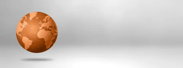 Шкіряний Світ Глобус Ізольований Білому Тлі Ілюстрація Горизонтальний Банер — стокове фото