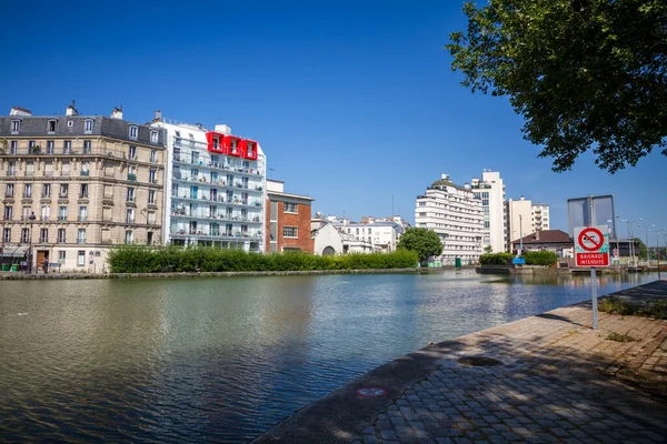 Paryż Francja Czerwca 2023 Zamek Canal Saint Denis Widok Brzegu — Zdjęcie stockowe
