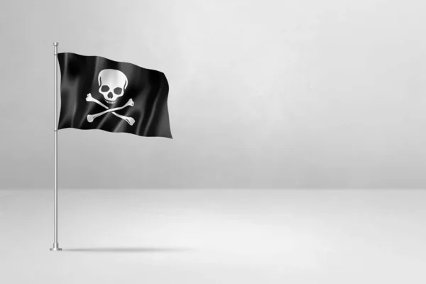 Pirate Flag Jolly Roger Illustration Isolated White — 图库照片