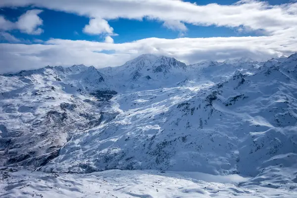 Гірськолижні Схили Гори Курорту Les Menuires Французьких Альпах Франція Стокова Картинка