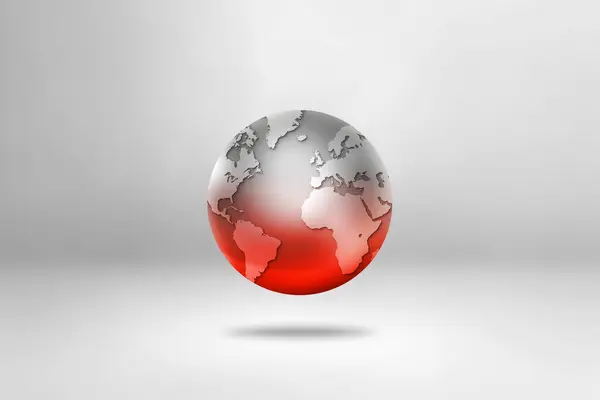 Металева Світова Куля Ізольована Білому Тлі Символ Глобального Потепління Ілюстрація Стокова Картинка