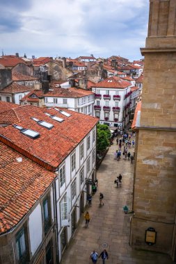 Santiago de Compostela - İspanya - 3 Temmuz 2022: Katedralden şehir manzarası