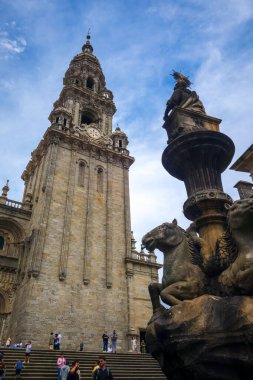 Santiago de Compostela - Spain - July 3, 2022 : Cathedral in the old town clipart