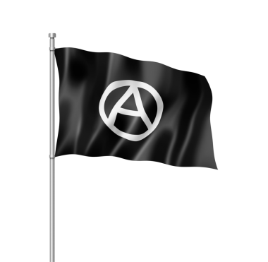 Anarchy flag isolated on white