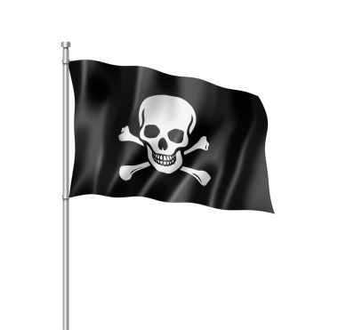 Korsan bayrağı, Jolly Roger beyazda izole edildi