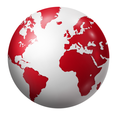 Kırmızı toprak küresi şeffaf arkaplanda izole edildi