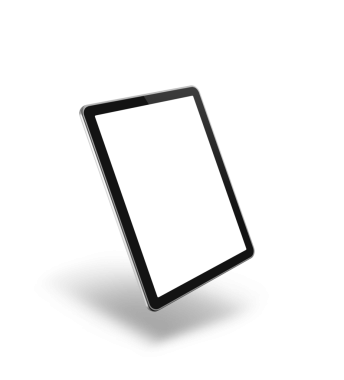 Saydam bir arkaplanda dijital tablet pc izole edildi