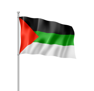 Beyaz üzerine izole edilmiş Arap iniş bayrağı