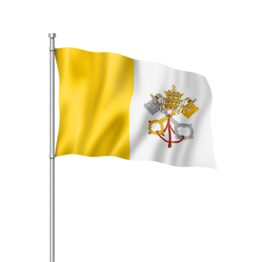 Vatikan bayrağı beyazın üzerinde izole edildi