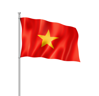 Vietnam bayrağı beyazın üzerinde izole edilmiş