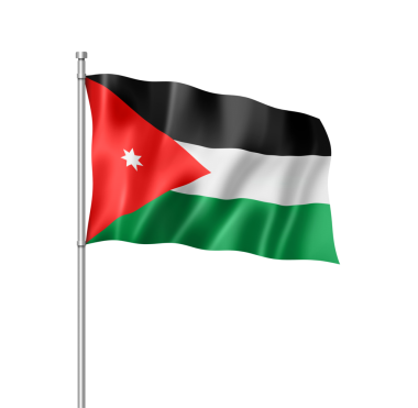 Ürdün bayrağı beyazda izole edildi