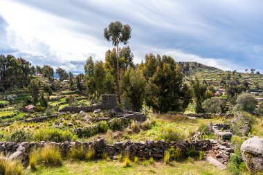 Taquile Adası 'ndaki İnka öncesi bir medeniyetin kalıntıları, verimli bitki örtüsüyle çevrili ve Peru' daki Titicaca Gölü 'nün engin sularına bakan antik taş kalıntıları. Tarihe bir bakış