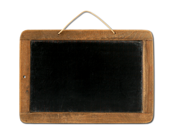 Eski tip karatahta izole edilmiş. Şeffaf arkaplan